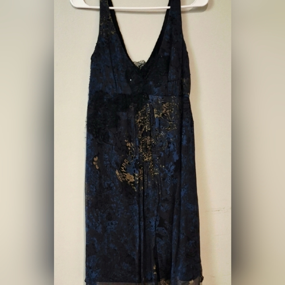 Papell Boutique Black and Gold Mini Dress